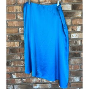 Alfani Women’s Blue Asymmetric Hem Midi A-Line Skirt Size 16